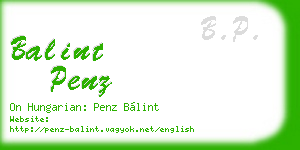 balint penz business card